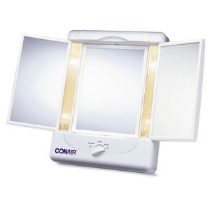 Conair Double-Sided Lighted Makeup Mirror with 3 Panels and 4 Light Settings